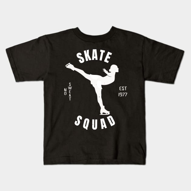 Girls Ice Skate Squad Girls Ice Skating Gift Kids T-Shirt by atomguy